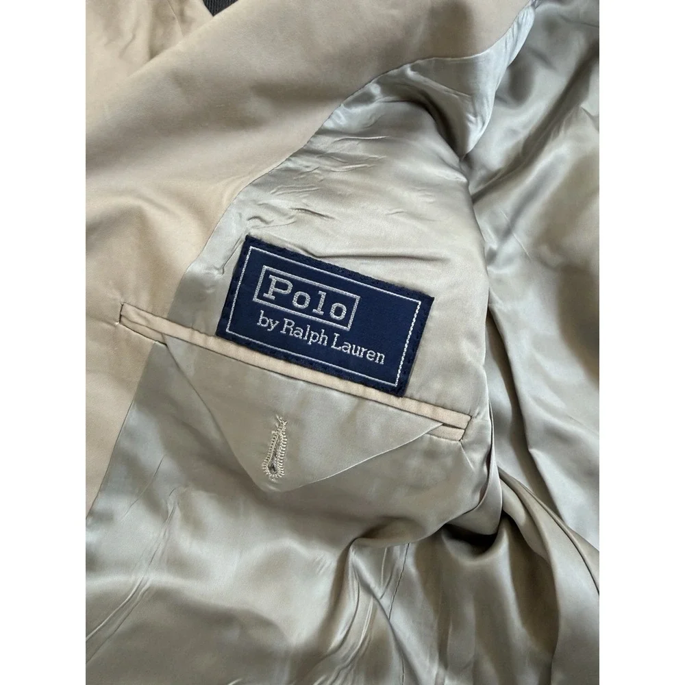 Vintage Rare Polo Ralph Lauren Blazer Cotton Beige Made In USA Men's